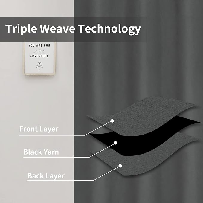 Easy-Going Blackout Curtains for Bedroom, Solid Thermal Insulated Grommet and - Image 3
