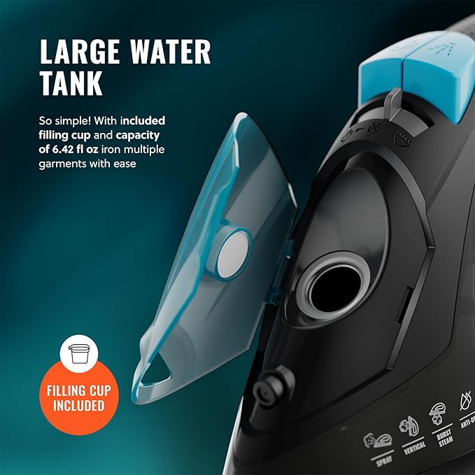 PurSteam Professional 1250W Steam Iron | Powerful Steamer - Image 9