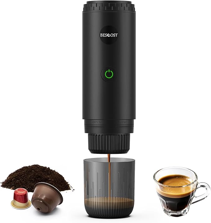Portable Espresso Maker with Self Heating, 20 Bar 3-in-1 Electric Coffee Maker by BESCOST