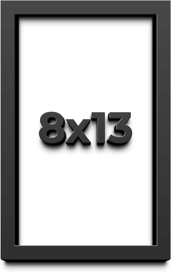 8x13 Shadow Box Frame Black | 1 Inch Deep Solid Wood Shadowbox Display Frame | by CustomPictureFrames