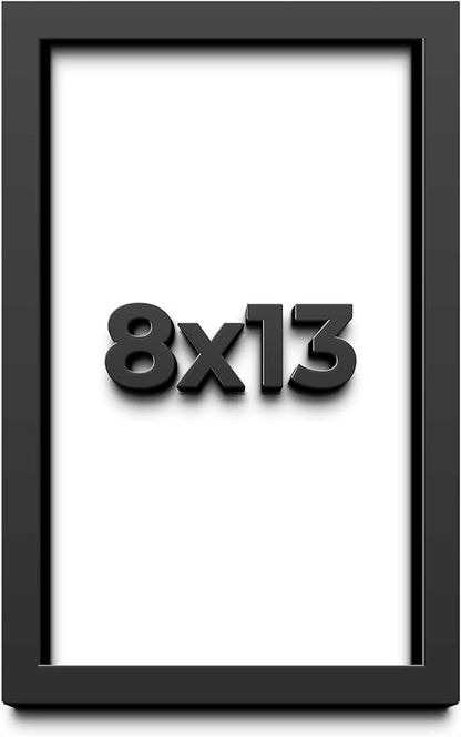 8x13 Shadow Box Frame Black | 1 Inch Deep Solid Wood Shadowbox Display Frame | by CustomPictureFrames