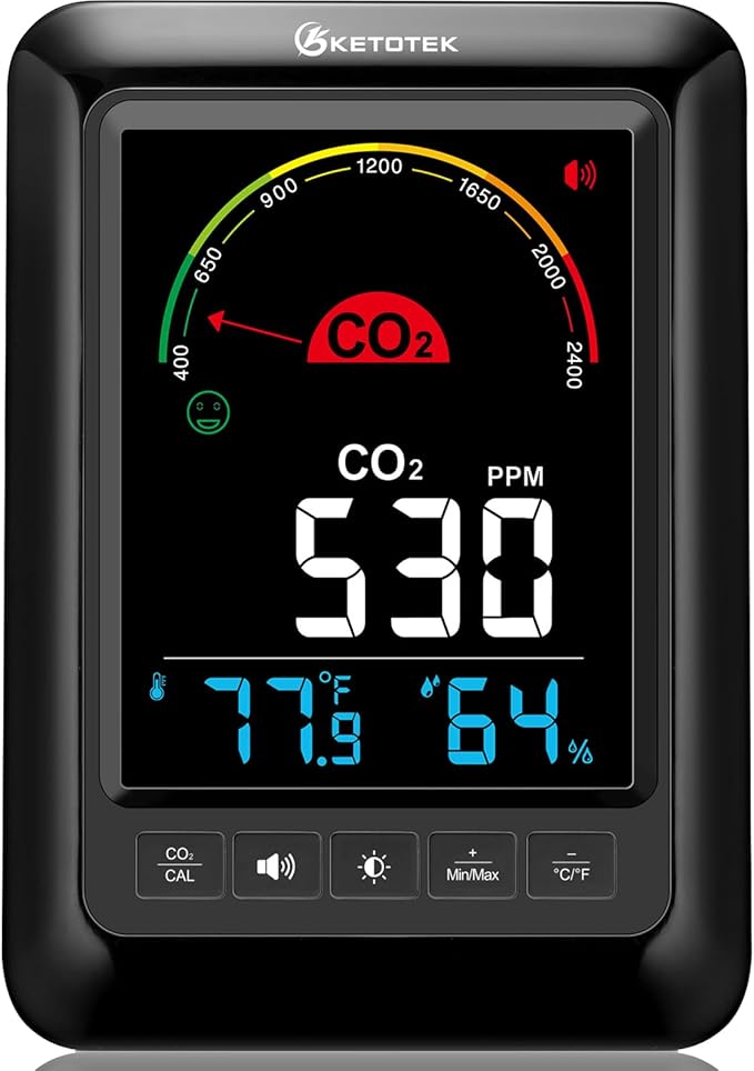 KETOTEK CO2 Monitor Indoor Air Quality Meter by KETOTEK