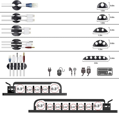 N NOROCME 192 PCS Cable Management Kit 4 Wire Organizer Sleeve, 11 Cable Holder - Image 4