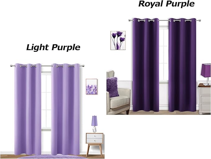 KOUFALL Lilac Purple Curtains 84 Inch Length - Image 2