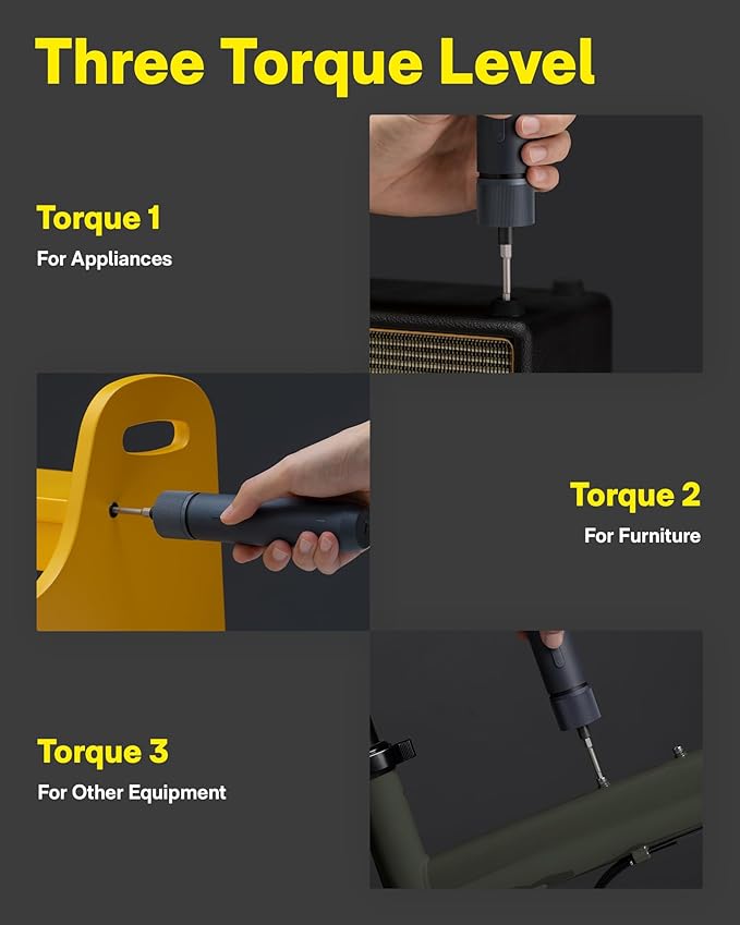 HOTO Electric Screwdriver Kit, Upgraded 1/4'' Hex 25 Bits, Magnetic Lid - Image 3