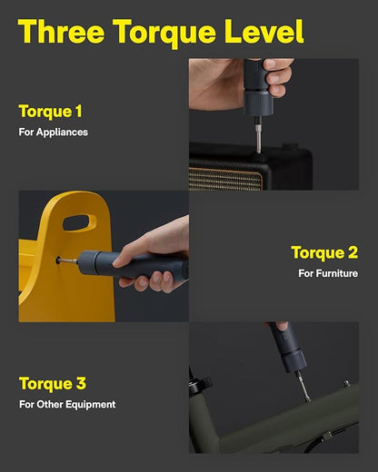 HOTO Electric Screwdriver Kit, Upgraded 1/4'' Hex 25 Bits, Magnetic Lid - Image 3