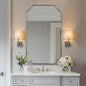 ANDY STAR 24x40 Inch Rectangle Bathroom Mirror, Brushed Nickel Scalloped by ANDYSTAR