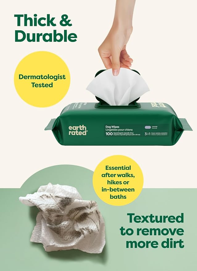 Earth Rated Dog Wipes, Hypoallergenic, Cleaning and Hydrating, - Image 3