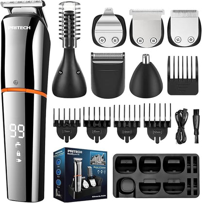 PRITECH Beard Trimmer for Men, 6 in 1 Hair Clippers Kit, Precision Cordless by PRITECH
