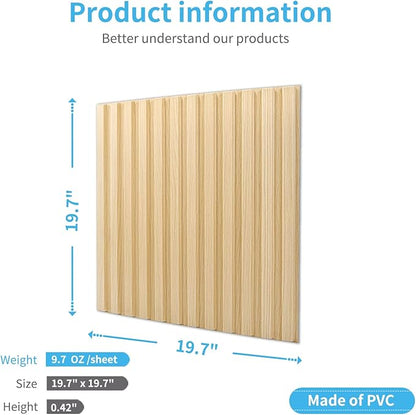 Art3d Slat Wall Panel, 3D Fluted Textured Panel 12-Tile 19.7 x 19.7in. - Image 4