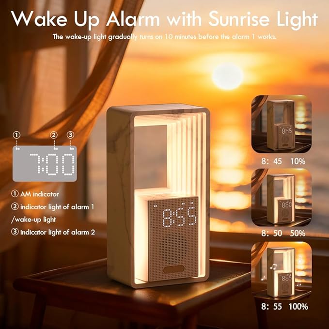 WILIT Digital Alarm Clock, Sunrise Alarm Clock - Image 2