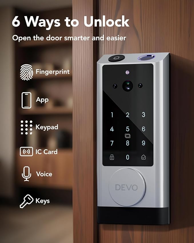 Devo G1 Video Smart Lock with Camera&Doorbell, 6-in-1 Keyless Entry Door Lock - Image 4
