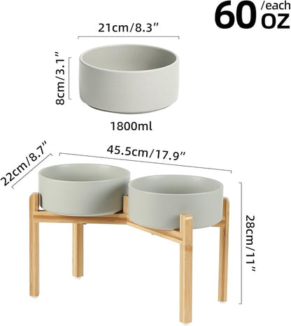 Ceramic Raised Double Bowls Set - Image 2