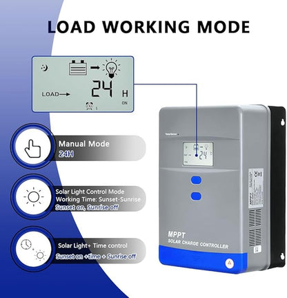 40A MPPT Solar Charge Controller 12V/24V Auto Battery Regulator LCD Display - Image 7