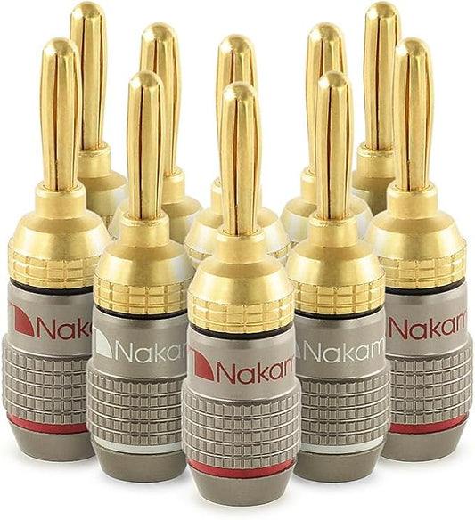Nakamichi FanLock Excel Series 24k Gold Plated Banana Plugs 10 AWG by Nakamichi