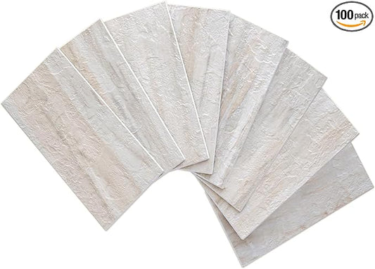 AULIGET 100-Piece Beige Slate Peel and Stick Backsplash Wall Tiles, Laundry Room by AULIGET