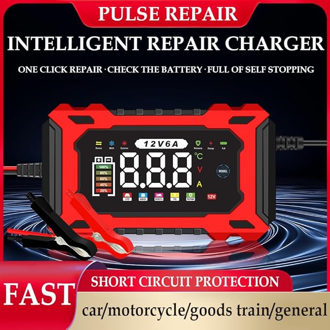 6-Amp 12V Smart Car Battery Charger, Battery Maintainer Trickle Charger - Image 5