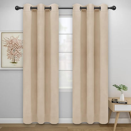 Easy-Going Blackout Curtains for Bedroom, Solid Thermal Insulated Grommet and by Easy-Going