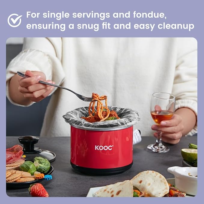 KOOC Slow Cooker Liners 8"x11" 20 Count Mini Size Disposable Pot Liners Cooking - Image 6