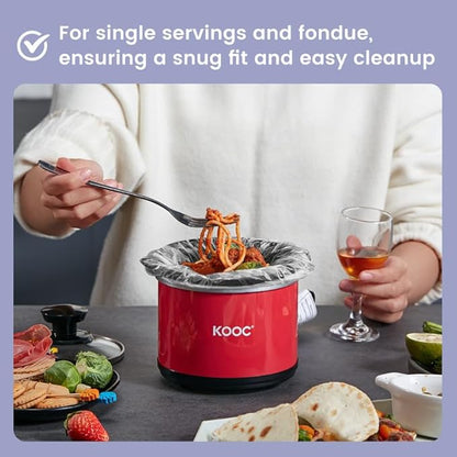 KOOC Slow Cooker Liners 8"x11" 20 Count Mini Size Disposable Pot Liners Cooking - Image 6
