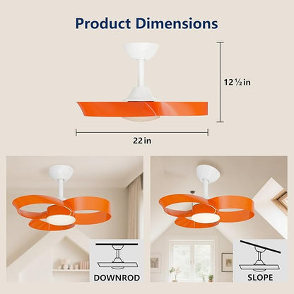 FANX 22 Inch Ceiling Fan with Light and Remote, Quiet DC Motor, Dimmable LED - Image 8