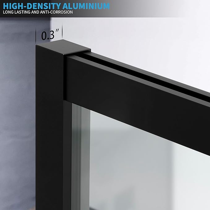 Shower Panel 48W*74H Inch, Bathroom Framed Fixed Glass Door, 5/16" Thick Clear - Image 5