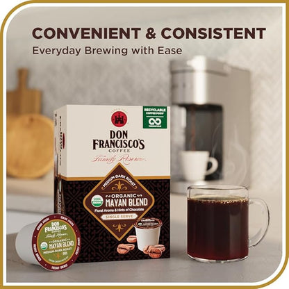 Don Francisco's Organic Mayan Coffee Pods, Medium-Dark Roast, Compatible - Image 3