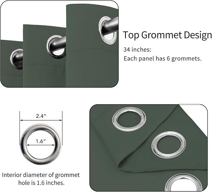 Easy-Going Blackout Curtains for Bedroom, Solid Thermal Insulated Grommet and - Image 4