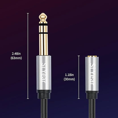 SiYear 1/4" to 3.5mm Headphone Extension Cable, 5FT- 6.35mm Quarter inch Male - Image 6