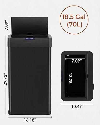 TLSUNNY 18.5 Gallon Motion Sensor Trash Can, Touchless Automatic Garbage Can - Image 2