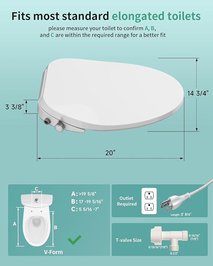 SR SUN RISE Electric Bidet Toilet Seat Elongated - Image 9