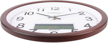 OSTAR 14" Large Analog Digital Display Wall Clock Silent Non-Ticking, Day of - Image 4