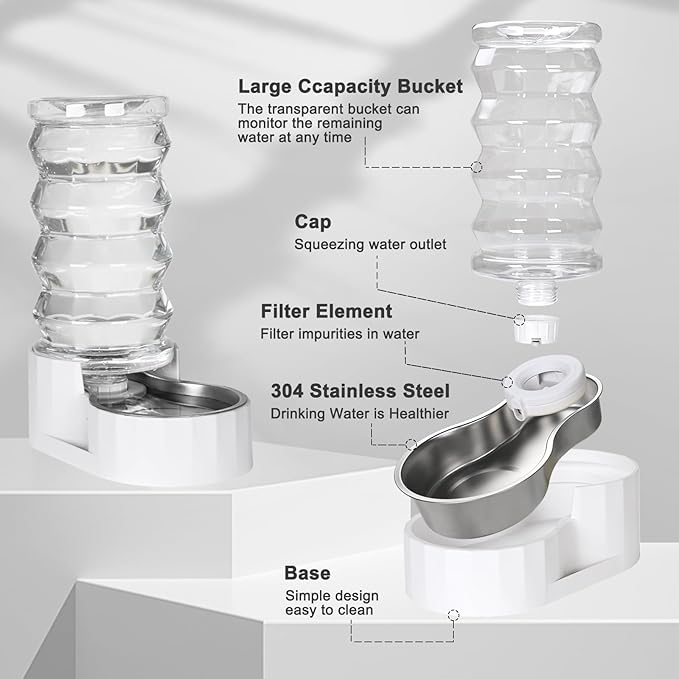 RIZZARI Large Gravity Water Dispenser: 8L Automatic Water Feeder - Image 5