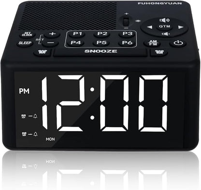 Digital Alarm Clock Radio with AM/FM Radio, Dual Weekday/Weekend Alarms by FUHONGYUAN