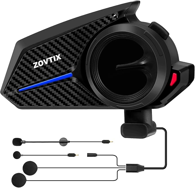ZOVTIX Motorcycle Helmet Headset Support 8 Riders Group Intercom Communication by ZOVITX