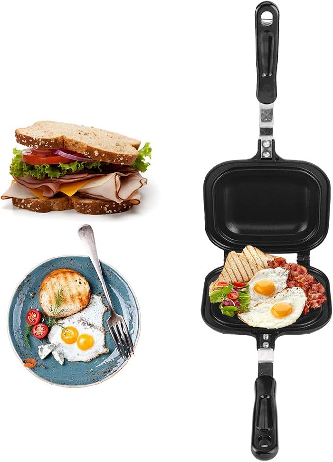 Double - Sided Nonstick Fry Pan Sandwich Toaster, Electric Breakfast Maker - Image 7