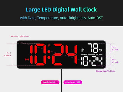 Large LED Digital Wall Clock - Image 3