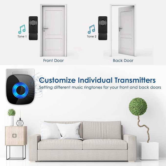 Wireless Doorbell for Home, Waterproof Door Chime Kit Operating at 1300-ft 58 - Image 4