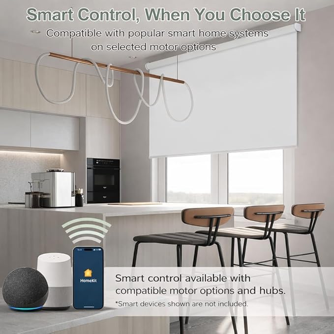 ZSHINE Motorized Blackout Window Blinds Customize Width Remote Control Wireless - Image 4