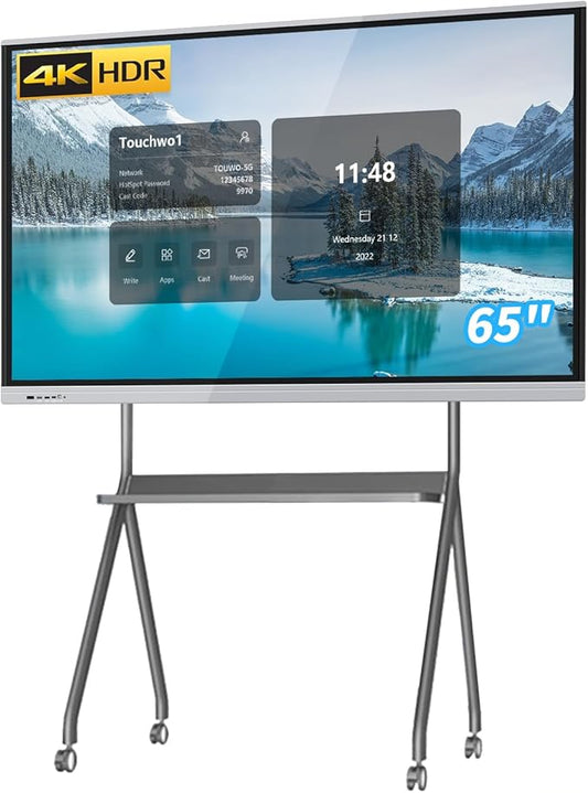 65" Touchscreen Monitor Smart Board, 4K Interactive Presentation Electronic by TouchWo