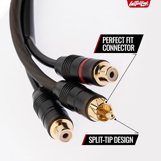 Install Link RCA Audio Cable for Subwoofer or Stereo Cable, Y Adapter 1-Male to - Image 3