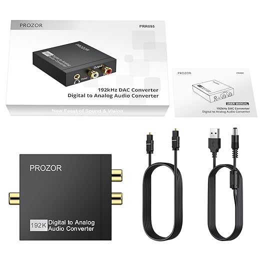 PROZOR 192KHz Digital to Analog Audio Converter, DAC Optical to Analog L/R RCA - Image 7