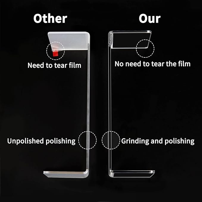 HIIMIEI Acrylic Display Riser, Thickened to 5mm Clear Rectangular Display Shelf - Image 6