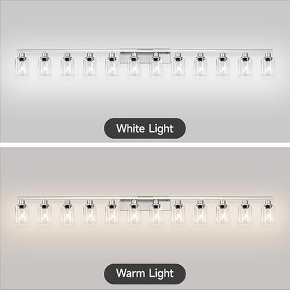DIKAIDA Brushed Nickel Bathroom Vanity Light, 12 Light Brushed Nickel Bathroom - Image 8