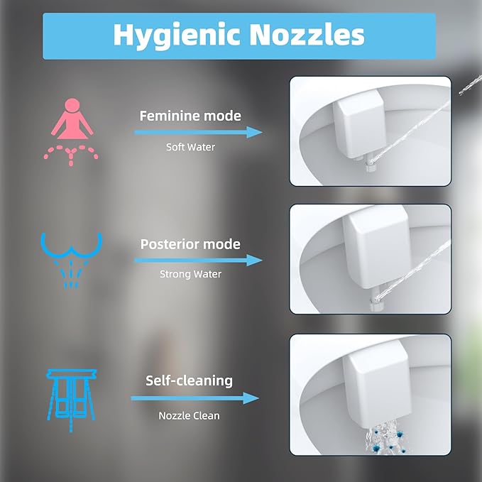 Hibbent Bidet Attachment for Toilet, Hot and Cold Water Spray Non-Electric Dual - Image 2