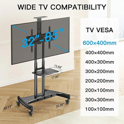 PERLESMITH Rolling TV Stand - Image 2