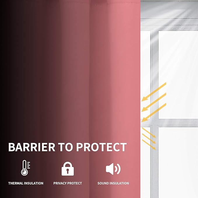 Easy-Going Blackout Curtains for Bedroom, Solid Thermal Insulated Grommet and - Image 2