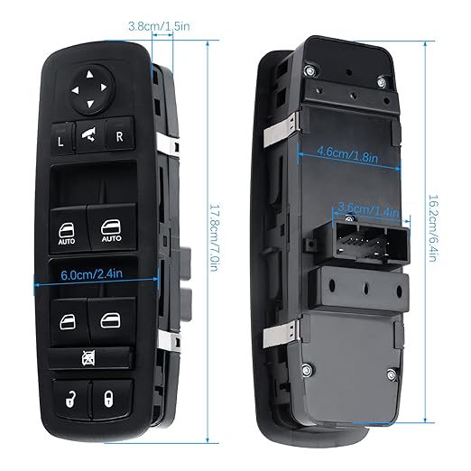 WUANGKI Power Control Window Switch | Front Driver Side | 8+3 Pins | Compatible - Image 2