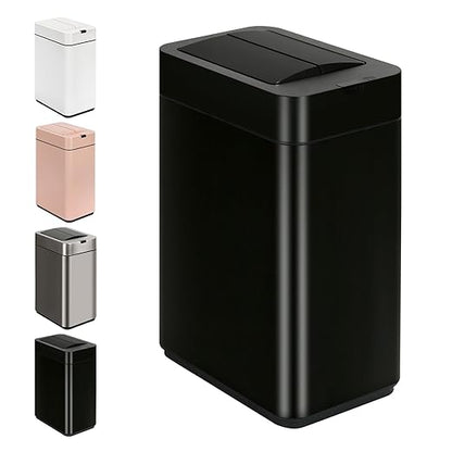 Sensor Trash Can with Butterfly Lid 2.6 Gallon Rectangular Automatic Garbage Can by SYNCVIBE