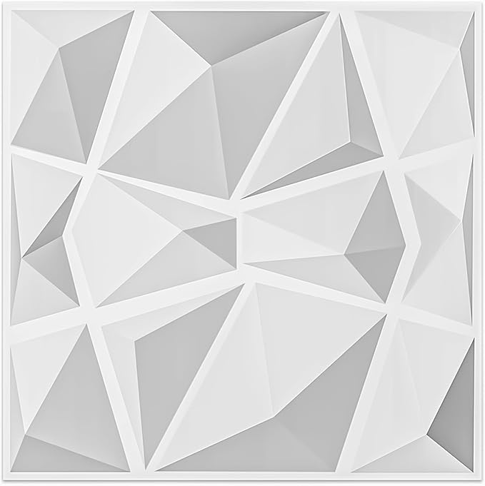 Art3d 12 Pack 3D Diamond Design Wall panels 19.7"x19.7" PVC Panel by Art3d